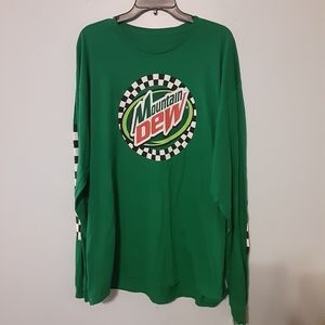 TeeLuv Mountain Dew Long Sleeved Shirt Men's Size 2XL